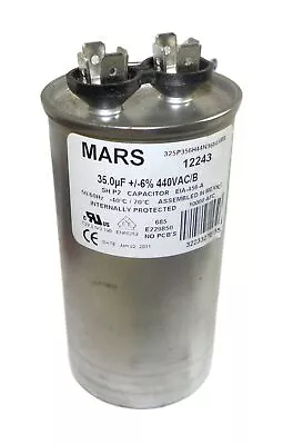 MARS 12243 35.0 UF +/-6% 440 VAC/B Motor Run Capacitor 50/60Hz • $11.92