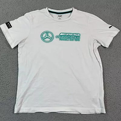 Puma Mercedes Amg Petronas White Logo T Shirt Tee Men L Formula 1 Team • $19.88