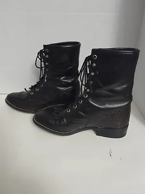 Vintage Laredo Granny Roper Western Lace Up Kiltie Boots US Womens Size 7EE USA • $49.99