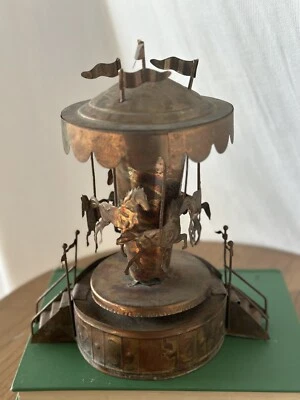 $30 • Buy Vintage Copper Horse Carousel Music Brass Decor Carnival Tokiwa 10”