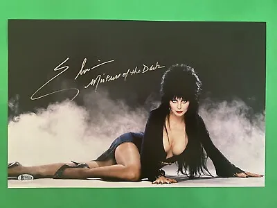 Elvira Signed Autographed 11x17 Photo With Beckett Witness COA C16 • $135