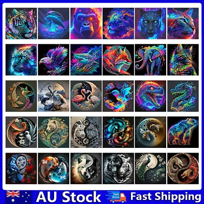 5D DIY Full Round Drill Diamond Painting Animal Kit Home Decoration Art Gift AU • $11.19