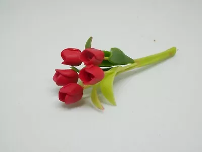 1 Pc Miniature Tulip Flower Clay Dollhouse Handmade Decoration 1:12 Scale • $1.96