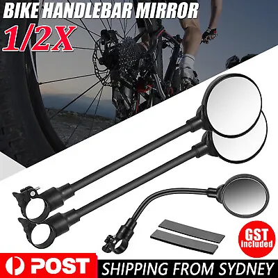 1-2PCS Flexible Bike Handlebar Rear View Mirror Bicycle Cycling Safety Rearview • $13.99