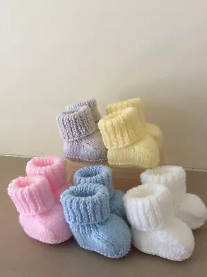  New Hand Knitted Newborn Baby  Bootees  • £3