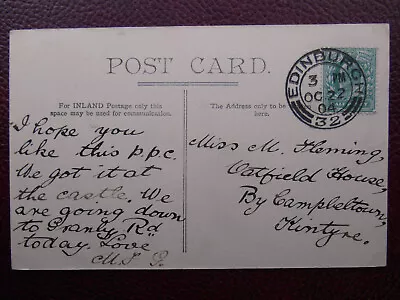 1904 EDINBURGH Postmark To Miss M Fleming Oatfield House By Campbeltown Kintyre • £1.99