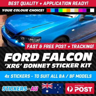 Ford Falcon 'xr6' Bonnet Stripe Sticker Kit - All Ba / Bf Models! • $34.95