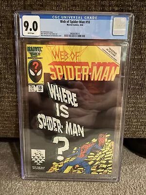 Web Of Spider-man 18 Key 1st Appearance Of Venom!! Cgc 9.0 • $74.99