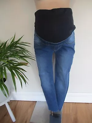 Boohoo Maternity Mid Blue Over Bump  Skinny Jeans Jeggings Size 10 Bnwt • £10