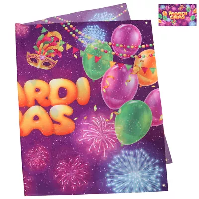  Mardi Gras Background Cloth Happy Mardi Gras Party Decoration Outdoor Hanging • £12.88