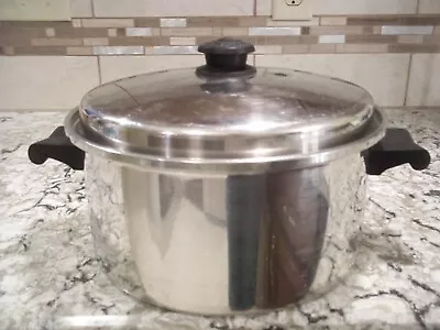 Saladmaster 6 Qt 18-8 Tri-clad Stainless Steel W/ Vapo Lid Stock Pot Usa • $89