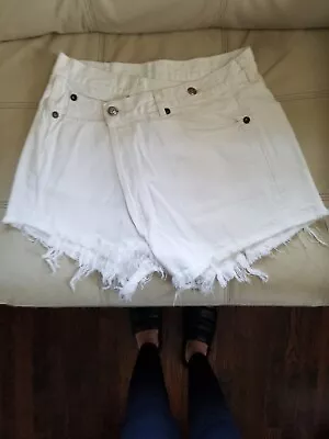 R13 White Crossover Denim  Shorts • $50