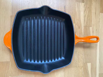 £42 • Buy Le Creuset Cast Iron Volcanic Square 26cm Frying Griddle Skillet Pan , RRP£149