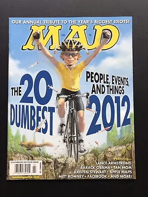 Mad Magazine Lance Armstrong Dumbest Of 2012￼ FEB. 2013 #519 Unread Mint NEW ￼￼￼ • $11