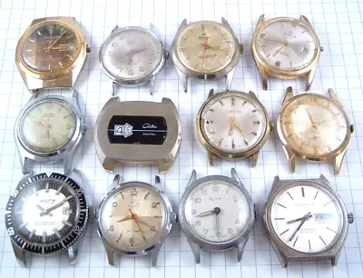 Vintage Mens Watch Lot Of 12 Parts Repair Sheraton Dufonte Caravelle Chateau + • $61