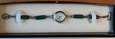 Argento .925 Sterling Silver & Malachite Bracelet Watch By Marie Morrison • £50