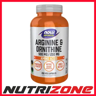 NOW Foods Arginine & Ornithine 500/250 Protein Metabolism  - 250 Caps • £40.20