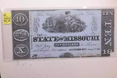 1862 $10. State Of Missouri. Affordable Collectible Currency Store #06214 • $80