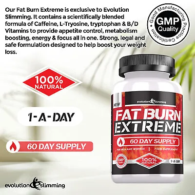 £9.99 • Buy FAT BURN EXTREME Weight Loss Diet Pills STRONGEST Legal Fat Burner *60 Capsules*