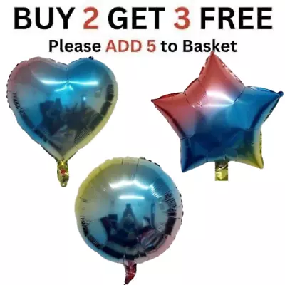 18 Inch Big Star Heart Round Foil Balloons Helium Balloon Party Birthday Wedding • £0.99