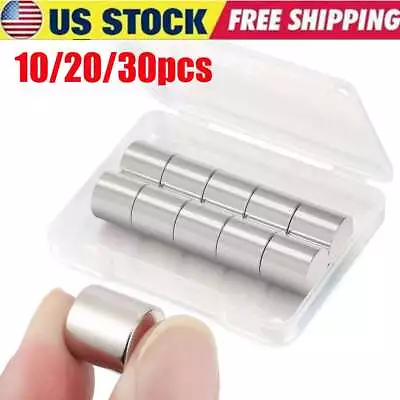 10/20/30pcs Super Strong Rare Earth Neodymium Cylinder Magnet Fridge N45 12x12mm • $9.80