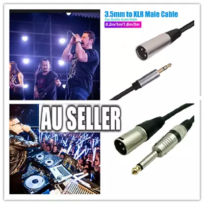 Balanced Male XLR To TRS 1/4  6.35mm Microphone Stereo Jack Cable Plug  Lead  • $5.99