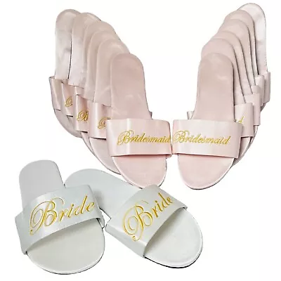 Hen Party Spa Slippers 7 Pairs - Silk Open Toe Bride Bridesmaid Wedding Gift • £44.99