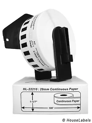 $35.99 • Buy Non-OEM Fits BROTHER DK-2210 Continuous Labels - (10) Rolls Of 100' + (1) FRAME
