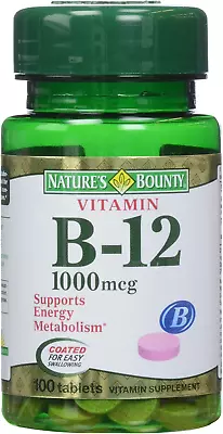 Nature's Bounty Vitamin B-12 1000 Mcg Tablets - 100 Count • $13.25