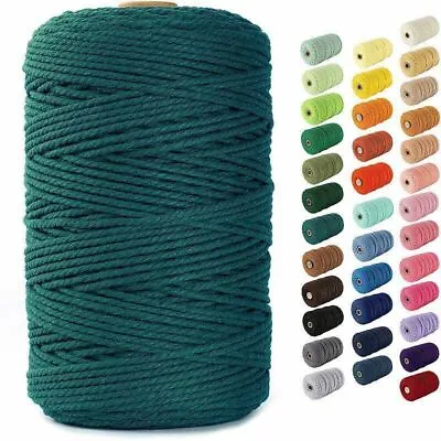 £11.99 • Buy Natural Cotton Twisted Cord Craft Macrame Artisan Rope Craft String 3/4/5/6mm UK