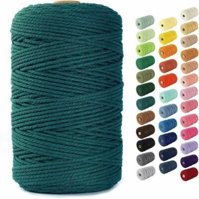 £11.99 • Buy Natural Cotton Twisted Cord Craft Macrame Artisan Rope Craft String 3/4/5/6mm UK