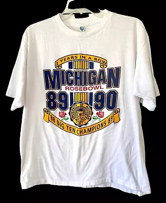 Vintage Michigan Wolverines  Rosebowl 89/90 Champions Tshirt.  Large • $12.50