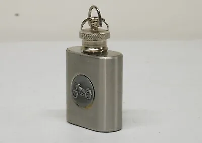 Stainless Steel Keychain Mini Flask ~ Motorcycle ~1 Oz • $2.93