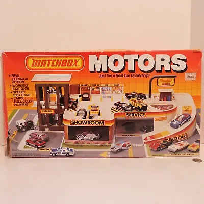 1984 MATCHBOX MOTORS CAR DEALERSHIP GARAGE SERVICE PLAYSET IN PACKAGE No. 550112 • $199.99