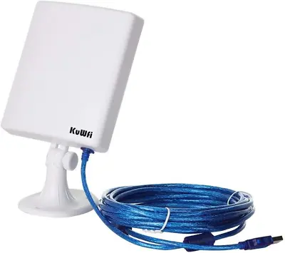 Long Range Outdoor WiFi Netwok Adapter High Gain 14dBi Antenna 5M Cable Wireless • £38.91