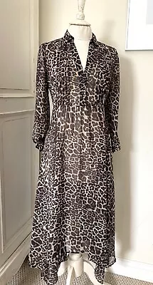 MINT VELVET Chiffon Animal Print Midi Dress. Size 12. • £28