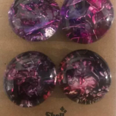 Handmade Purple Crackle Magnets Set Of 4 • $9