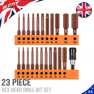 23PC Hex Key Allen Bit Set Quick Change Connect Impact Driver Power Drill S2 • £8.99