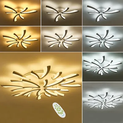 XL Modern Lamp LED Ceiling Light Chandelier Lights Living Dining Room 70-110cm • £109.95