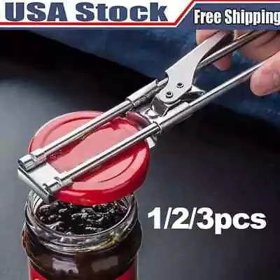 3x Adjustable Multifunctional Stainless Steel Can Opener Jar Lid Gripper Kitchen • $4.49