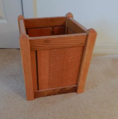 Unique Quarter Sawn Oak Arts And Crafts Mission Style Waste Paper Basket • $75