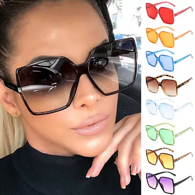 $4.75 • Buy Oversized Square Flat Top Sunglasses Large Black Women Ladies Big Frame UV400 *