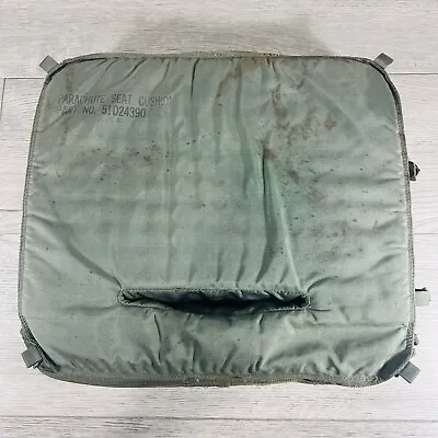 Vintage Parachute Seat Cushion Military Surplus OD Green • $59.95