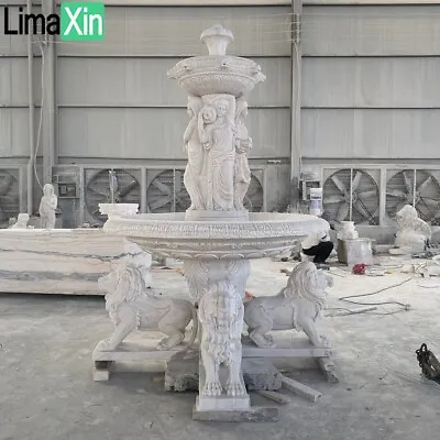 BEAUTIFUL CARVED ESTATE GARDEN MARBLE LION WALL FOUNTAINMARBLE FOUNTAIN - Lmx • $5698.10