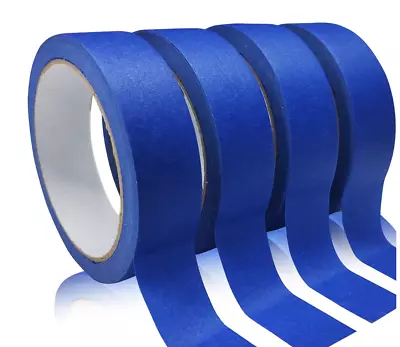 Automotive Masking Tape Blue Refinish Masking Tape Auto Body Paint Tape 4 Rolls • $11.99