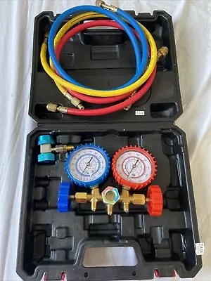 Air Conditioning AC Diagnostic A/C Manifold Gauge Tool Set Refrigeration R-134A • £50