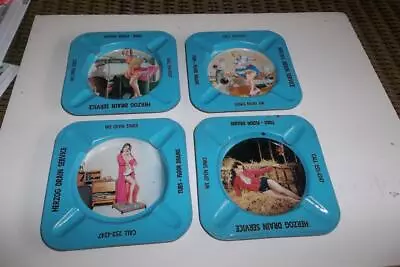 Vintage Promotional 1950s Pin Up Girls Metal Ashtrays Lot Of 4 • $53.99