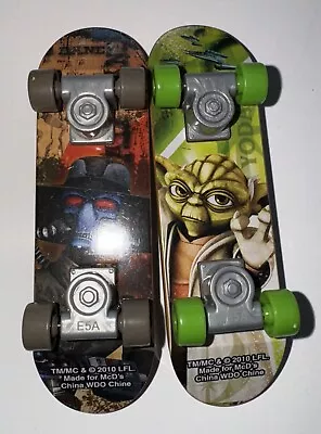 Lot Of 2 2010 McDonald's Star Wars Clone Wars Skateboard Cad Bane Yoda • $9.99
