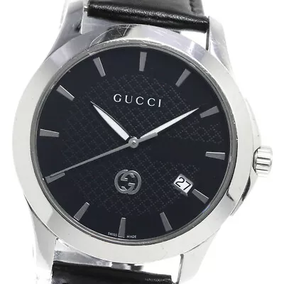 GUCCI G Timeless 126.4 Date Black Dial Quartz Men's Watch_775592 • $240.64