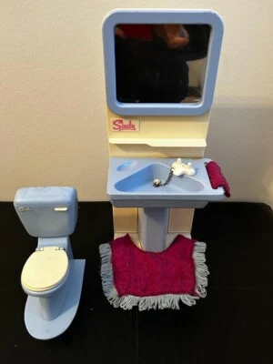 £15 • Buy Sindy Doll Bathroom Set Blue Vintage 1980's Pedigree Sink /Toilet